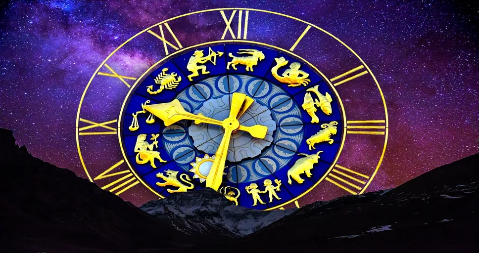 transiting uranus square moon - starry sky, star sign, clock