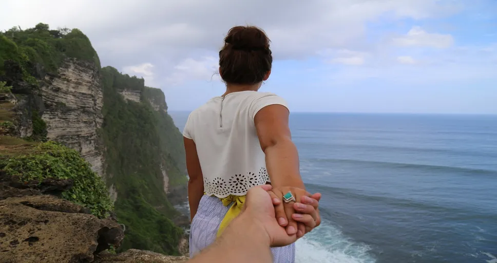 venus opposite moon synastry - cliff, beach, holding hands