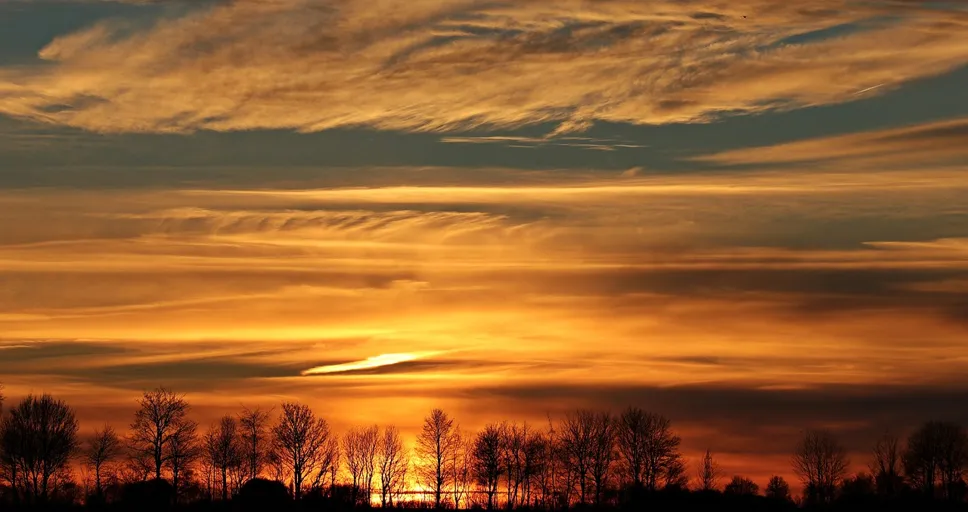 5th house stellium - sunset, sun, evening sky