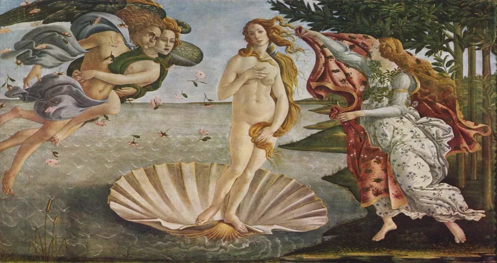 venus opposite ascendant synastry - oil painting, venus, sandro botticelli